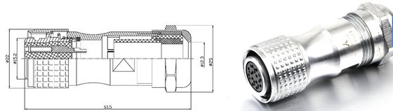 Quickly Assembly 6 Pin Servo Connector / Outside Electric Cable Connector