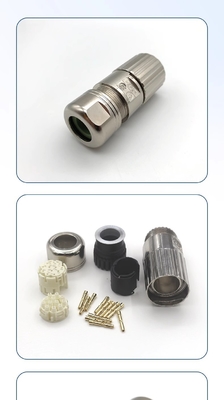 Silver Color Contact Plating Servo Motor Connectors Suitable M23 M40