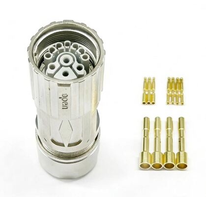 7-core M23 Servo Motor Connector with Silver Contact Plating for Wide Operating Temperature