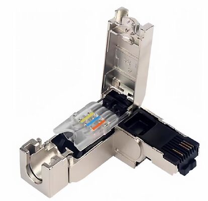 Compatible RJ45 Profinet Industrial Network Cable Connector with 4-core and 8-core Options and 1000V Voltage Rating Featuring Silver and Gold Plated Pins