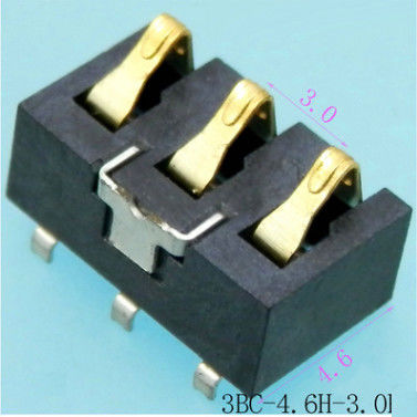Baterai BC Konektor 3P Micro Usb Pcb Connector Logam Warna Emas Dengan Rumah Putih Hitam